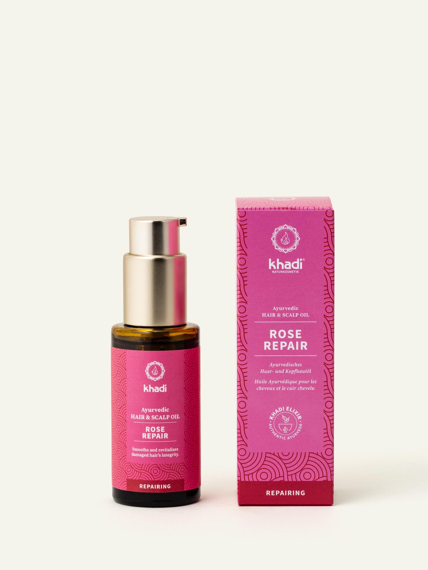 khadi Huile capillaire Rose Repair – pack groupe