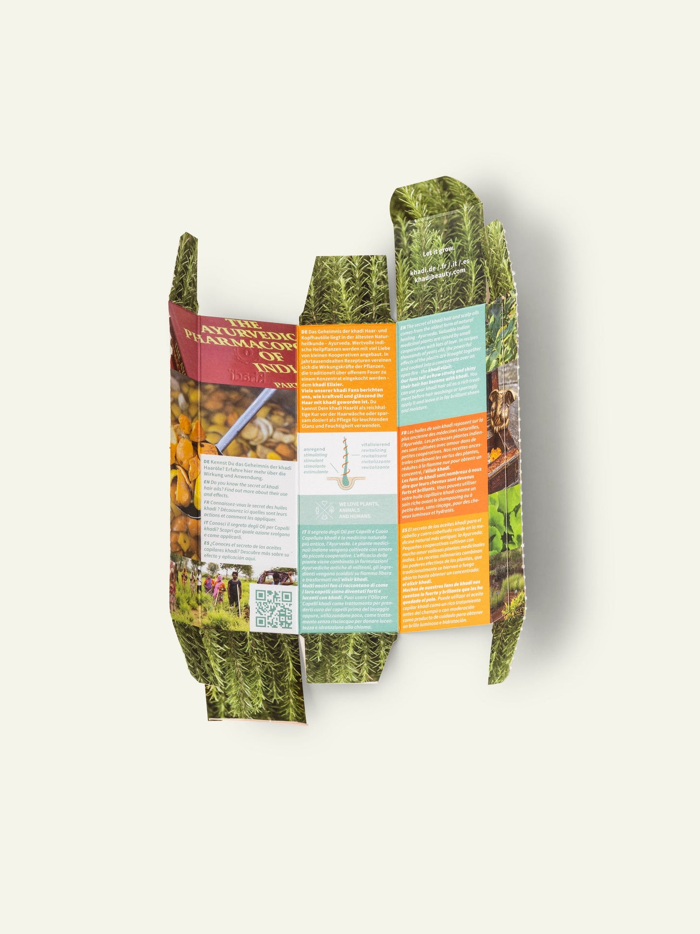 khadi Huile capillaire Vitality Grow - Flacon ouvert
