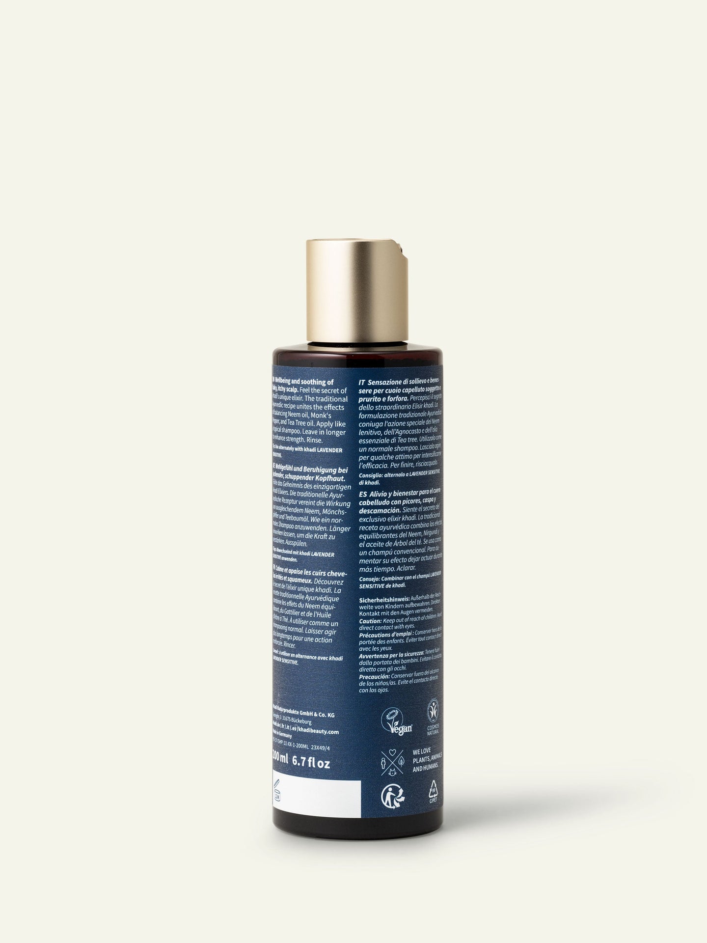 khadi Shampooing Neem Balance - Dos du flacon