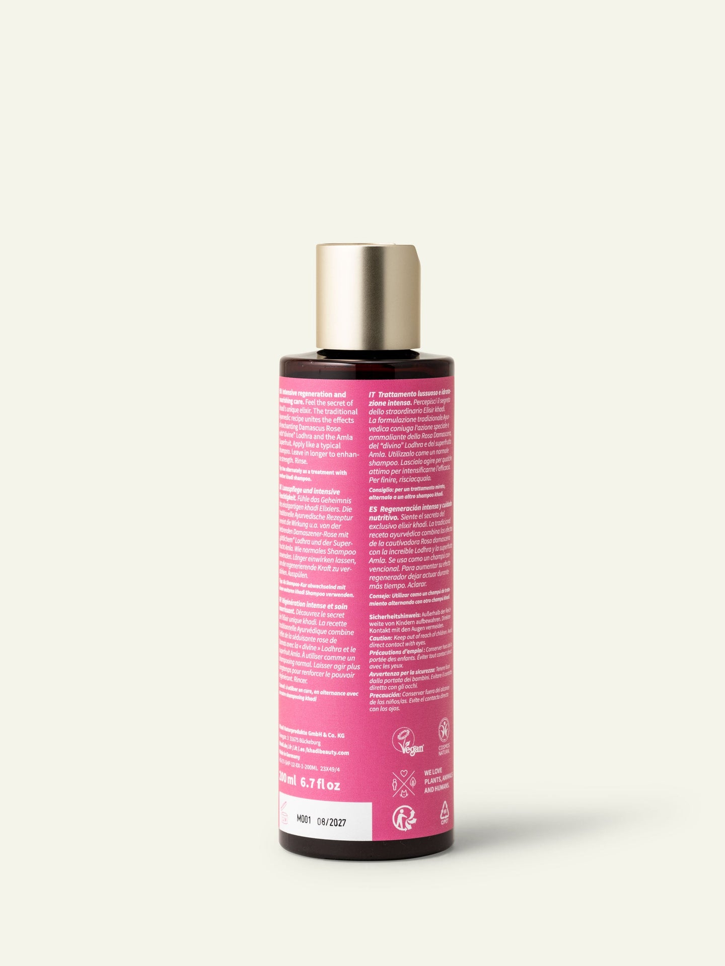 khadi Shampooing Rose Repair - Dos du flacon