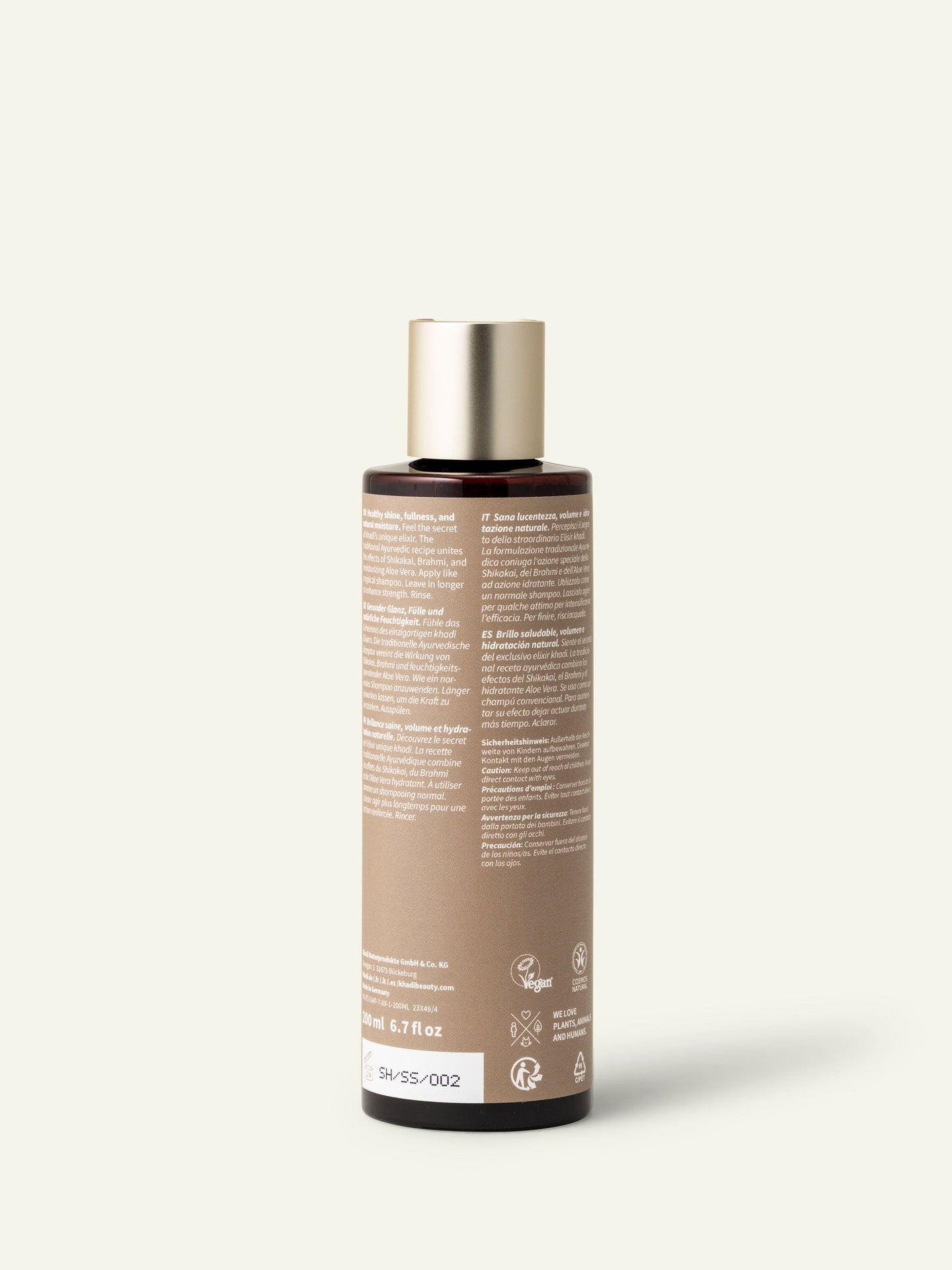 khadi Shampooing Shining Shikakai - Dos du flacon