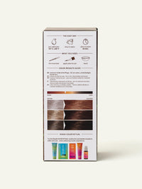 Image de brun noisette, emballage de couleur végétale pour cheveux, côté de khadi