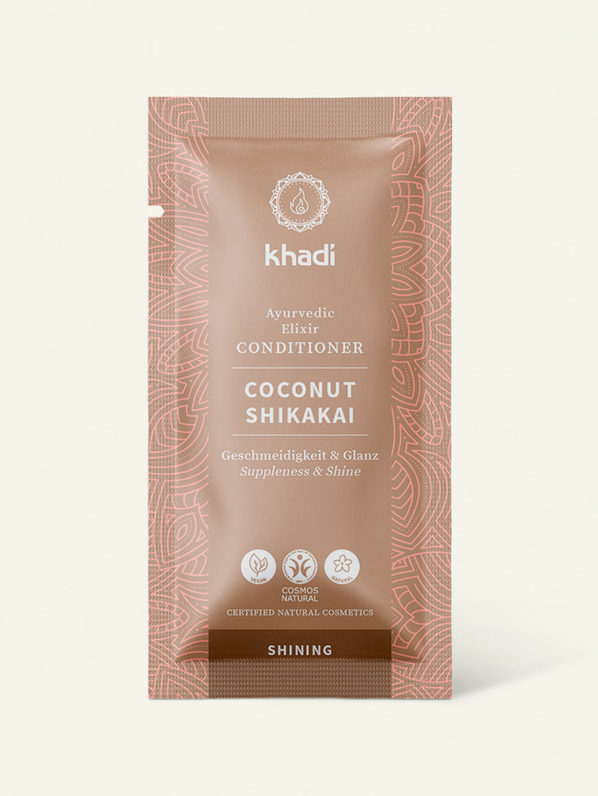 Après-shampoing Coconut Shikakai – 30 ml, brillance et souplesse de khadi