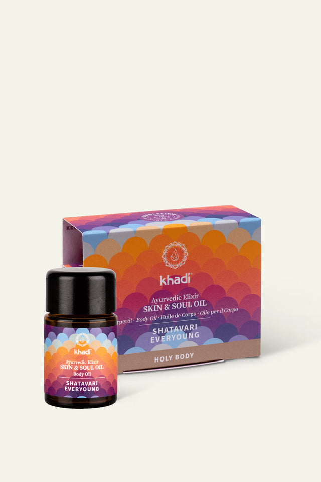 Image de l'huile corporelle Shatavari Everyoung, format voyage de khadi